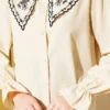 Embroidered Baby Collar Skirt Set Beige all'ingrosso clothing set view 4 - Hicabistan fabbrica Turchia