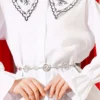 Embroidered Baby Collar Skirt Set White wholesale clothing set view 4 - Hicabistan Turkey factory