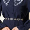 Embroidered Baby Collar Skirt Set Navy Blue groothandel clothing set view 4 - Hicabistan Turkije fabriek
