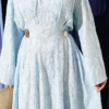 Embroidered Waist Belt Dress with Gold Accessories Baby Blue al por mayor dress view 4 - Hicabistan fábrica Turquía