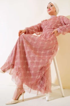 Embroidered Tulle Dress