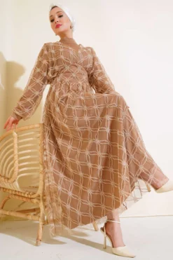Embroidered Tulle Dress