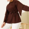 Shoulder Shawl Tunic Brown