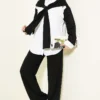 Shoulder Scarf Detailed Loose Two-Piece Set