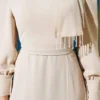 Beaded Shoulder Belted Evening Dress Beige wholesale dress view 4 - Hicabistan Turkey factory