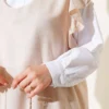 Ruffled Shoulder Sweater Three-Piece Set Beige en gros clothing set view 4 - Hicabistan usine Turquie
