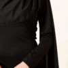 Shoulder Cape Detail Evening Dress Black all'ingrosso dress view 4 - Hicabistan fabbrica Turchia