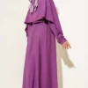 Shoulder Cape Waist Elastic Dress wholesale dress view 3 - Hicabistan Turkey factory