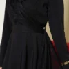 Shoulder Tulle Wrap Neck Dress Black بالجملة dress view 4 - Hicabistan مصنع تركيا