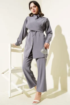 Shoulder-Tied Tencel Two-Piece Set بالجملة clothing set - Hicabistan مصنع تركيا