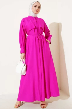 Dress with Strap Detail Fuchsia