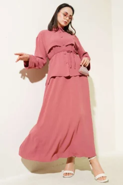 Detailed Piece Belted Skirt Ayrobin Set