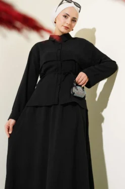 Alternative view of Detailed Piece Belted Skirt Ayrobin Set Black