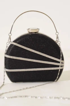 Alternative view of Shiny Embellished Evening Bag Black