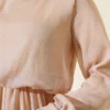 Shiny Tulle Dress Beige wholesale dress view 4 - Hicabistan Turkey factory