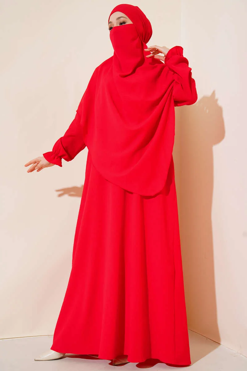 Shawl Abaya Red