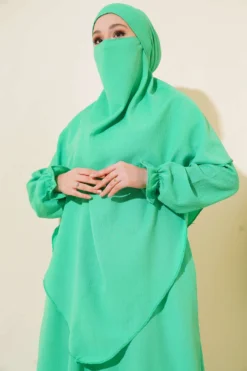 Alternative view of Shawl Abaya Green