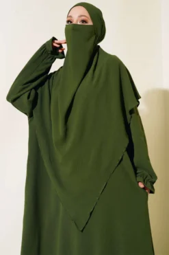 Alternative view of Veiled Wide Abaya Khaki