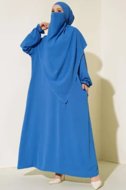 Veiled Wide Abaya Indigo