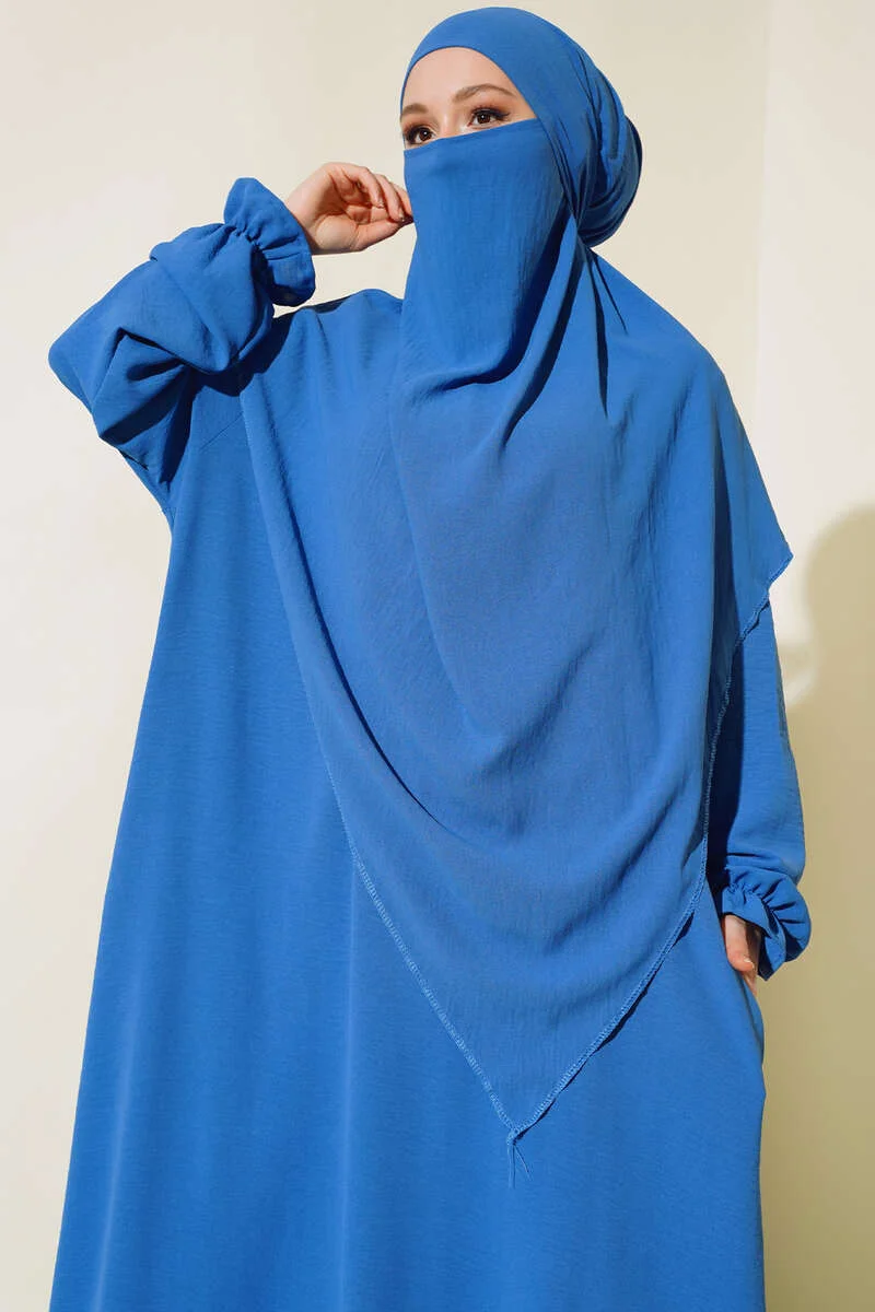 Veiled Wide Abaya Indigo - Image 2