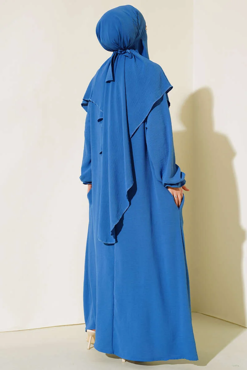 Veiled Wide Abaya Indigo - Image 3