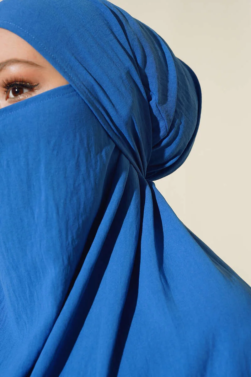 Veiled Wide Abaya Indigo - Image 4