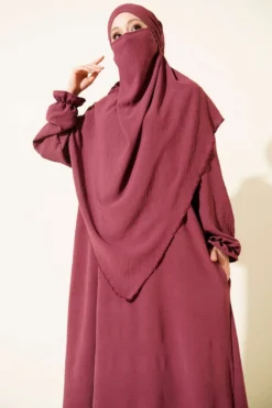 Alternative view of Veiled Wide Abaya Plum