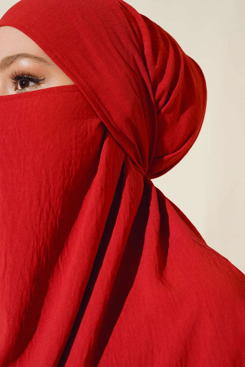 Veiled Wide Abaya Pomegranate Blossom - Image 4