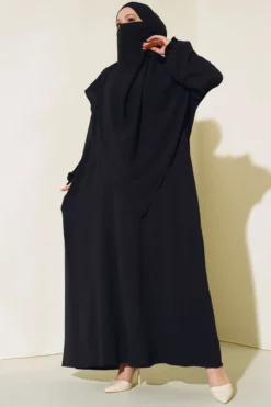 Veiled Wide Abaya Black