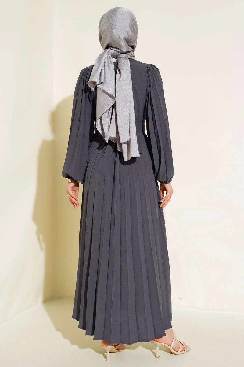 Pleated Belted Ayrobin Dress - الصورة 3