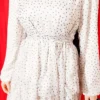 Polka Dot Layered Chiffon Dress Ecru al por mayor dress view 4 - Hicabistan fábrica Turquía