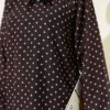 Polka Dot Tie Neck Chiffon Tunic Brown all'ingrosso tunic view 4 - Hicabistan fabbrica Turchia