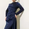 Sequined Detail Train Evening Dress Navy Blue Großhandel dress view 2 - Hicabistan Türkei Fabrik