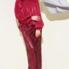 Sequin Skirt Evening Suit Burgundy