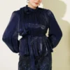 Sequin Skirt Evening Suit Navy Blue wholesale clothing set view 2 - Hicabistan Turkey factory