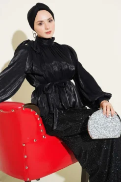 Alternative view of Sequin Skirt Evening Suit Black