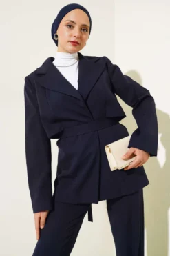 Windbreaker Jacket Set Navy Blue al por mayor clothing set view 2 - Hicabistan fábrica Turquía