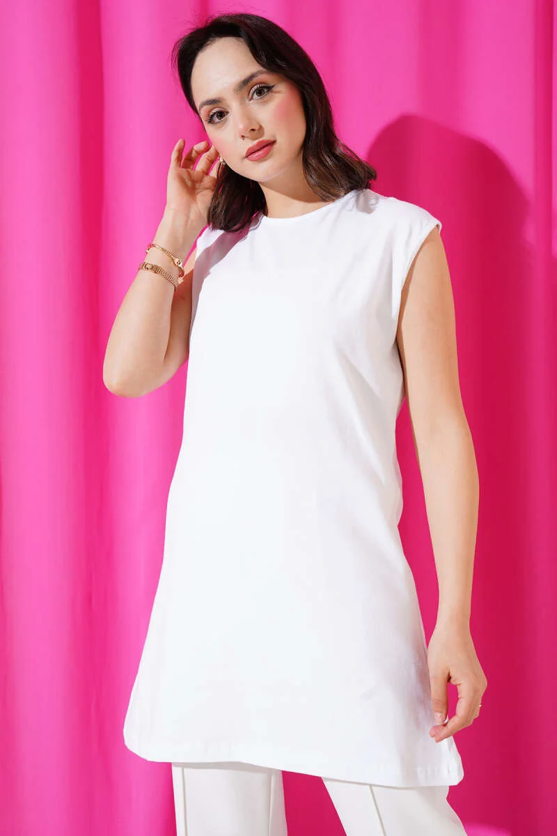 Sleeveless Cotton Undergarment White