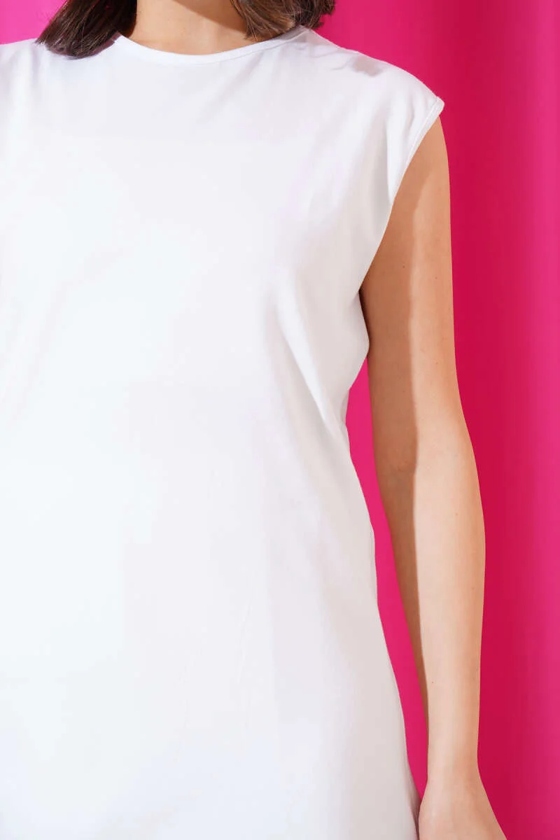 Sleeveless Cotton Undergarment White - Imagen 4