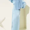 Stone Embellished Balloon Sleeve Evening Dress Baby Blue al por mayor dress view 2 - Hicabistan fábrica Turquía