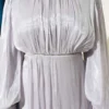 Stone Embellished Balloon Sleeve Evening Dress Grey groothandel dress view 4 - Hicabistan Turkije fabriek