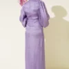 Stone Embellished Balloon Sleeve Evening Dress Lilac al por mayor dress view 3 - Hicabistan fábrica Turquía
