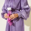 Stone Embellished Balloon Sleeve Evening Dress Lilac al por mayor dress view 4 - Hicabistan fábrica Turquía
