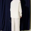 Fake Pocket Hidden Button Two-Piece Set White en gros clothing set view 3 - Hicabistan usine Turquie