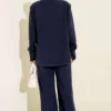 Fake Pocket Hidden Button Two-Piece Set Navy Blue بالجملة clothing set view 3 - Hicabistan مصنع تركيا