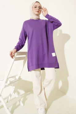Vista alternativa di Oversized Patch Tunic Lilac