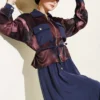 Satin Pocketed Blouse with Skirt Set Burgundy Großhandel clothing set - Hicabistan Türkei Fabrik