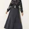 Satin Pocketed Blouse with Skirt Set Großhandel clothing set - Hicabistan Türkei Fabrik