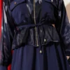Satin Pocketed Blouse with Skirt Set Navy Blue Großhandel clothing set view 4 - Hicabistan Türkei Fabrik