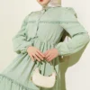 Glitter Striped Lace Detailed Dress en gros dress view 2 - Hicabistan usine Turquie